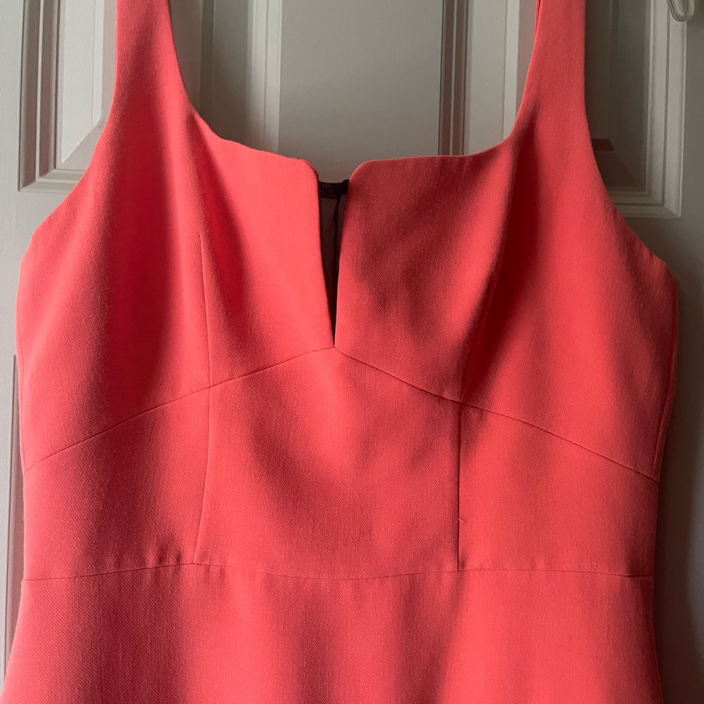 Black halo orange dress